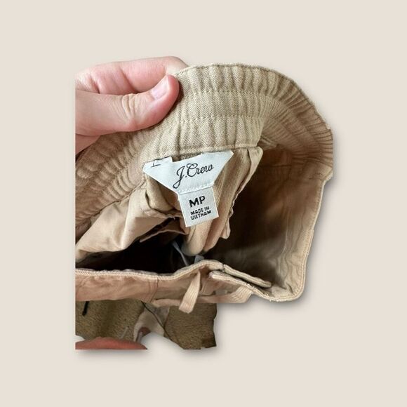 J. Crew Tie Waist Camp Pant Tan Pull On Ankle - Picture 5 of 6